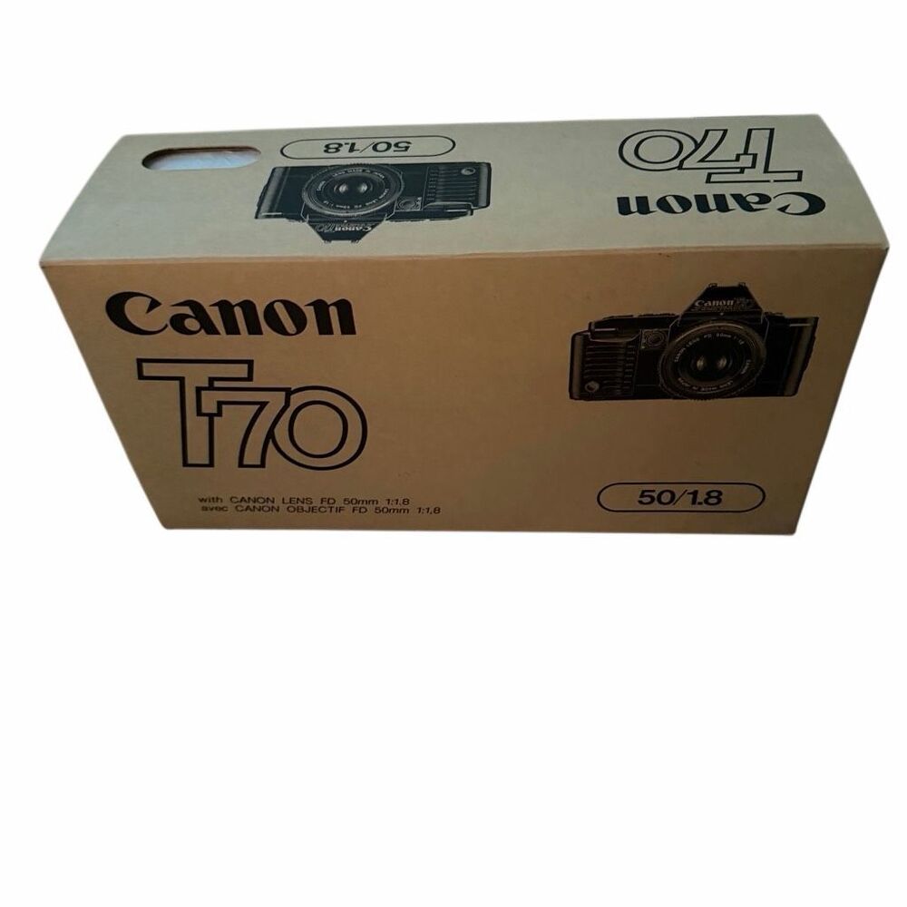 Vintage Canon T70 35mm SLR Camera Empty Box & 50mm f/1.8 Lens Box Packaging ONLY